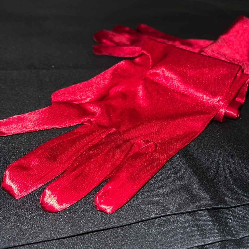 Long red satin gloves from Spirit Halloween